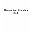 Obama lied. Grandma died. t-shirts