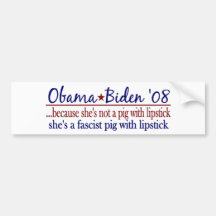 Obama Lipstick on a Pig Bumper Stickers