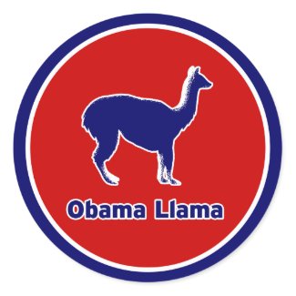 Obama Llama Blue Outline Sticker sticker
