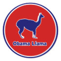 Obama Llama Blue Outline Sticker by TerryBain Obama Llama Blue Outline Sticker