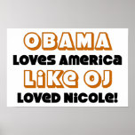 Obama Loves America Like OJ Loved Nicole! Posters