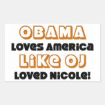 Obama Loves America Like OJ Loved Nicole! Rectangle Stickers