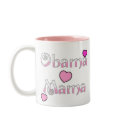 Obama Mama 3 Pink Hearts Mug by dizzypixels Obama Mama 3 Pink Hearts Mug