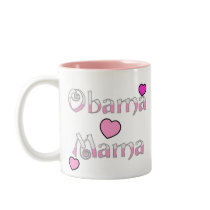 Obama Mama 3 Pink Hearts Mug by dizzypixels Obama Mama 3 Pink Hearts Mug