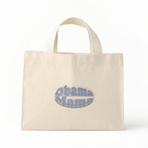Obama Mama Cute Stripped Blue Tote Bag bags