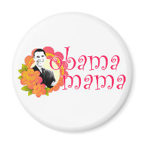 obama mama : flowered window : magnet