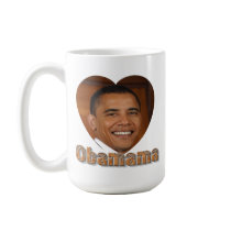 Obama Mama Heart Coffee Mug by WakadyWak Obama Mama Heart Coffee Mug