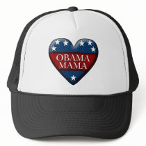 obama mama. patriotic heart. mesh hat