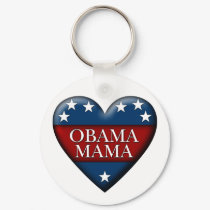 obama mama. patriotic heart. keychains