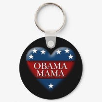 obama mama. patriotic heart. keychains