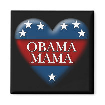 obama mama. patriotic heart. magnets