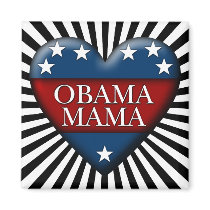 obama mama. patriotic heart. magnets