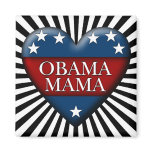 obama mama. patriotic heart. refrigerator magnets