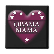 obama mama. patriotic heart. refrigerator magnet