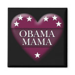 obama mama. patriotic heart. refrigerator magnet
