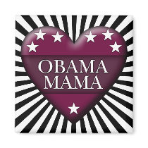 obama mama. patriotic heart. magnet