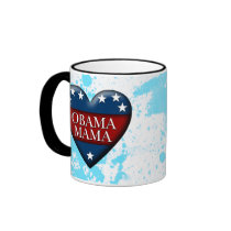 obama mama. patriotic heart. mugs