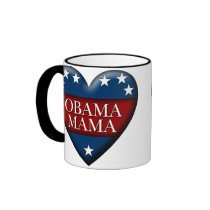 obama mama. patriotic heart. mugs