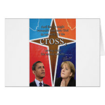 obama - merkel greeting cards