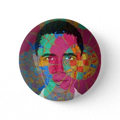 Obama Mosaic-style Button