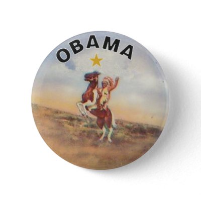 Obama / Native American Button by elfyboy