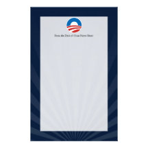 Obama-O Logo with Blue Stationery Paper