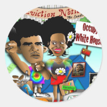 Obama Occupy White House Round Sticker