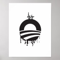Obama Oil Rig Print