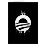 Obama Oil Rig Reverse Greeting Cards
