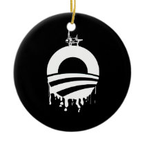 Obama Oil Rig Reverse ornaments