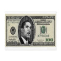 Obama on $100 bill postcards
