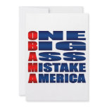 Obama One Big Ass Mistake America Custom Invitations
