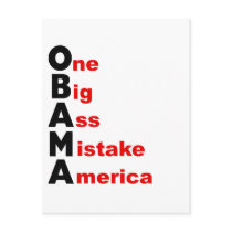 Obama: One Big Ass Mistake America Post Card