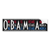 OBAMA -ONE BIG ASS MISTAKE AMERICA,RED,WHITE,BLUE BUMPER STICKER