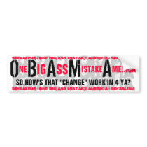 OBAMA - One BIG ASS Mistake America - SOCIALISM Bumper Sticker
