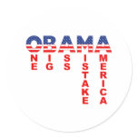 OBAMA: One Big Ass Mistake America Round Sticker