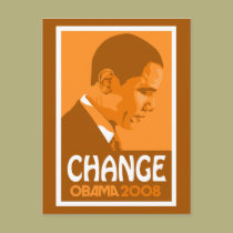 Obama Orange Change Postcard postcards
