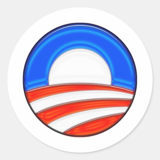 Obama Oval Round Stickers