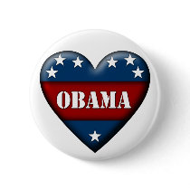 obama : patriotic heart : buttons