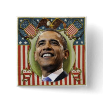 Obama Patriotic Square Button