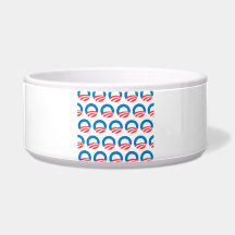 OBAMA PATTERN -.png Dog Water Bowl