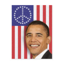 Obama Peace Banner postcards