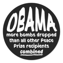 Obama Peace Prize Bombs Sticker stickers