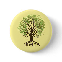 Obama Peace Tree Button by smallhandsdesigns Obama Peace Tree Button