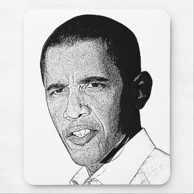 Obama Pencil Drawing Mouse Pad by spacedust
