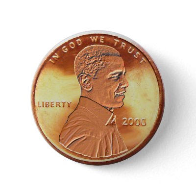 Obama Penny Button by JerryLambert