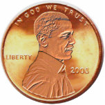 Obama Penny Photo Sculpture