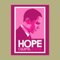 Obama Pink Hope Postcard postcards