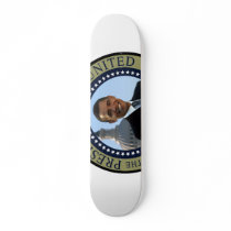 Obama Portrait in Gold Presidential Seal Skateboa skateboards