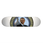 Obama Portrait in Gold Presidential Seal Skateboa Skateboards